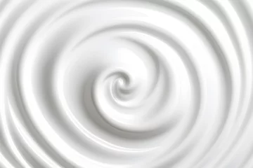 Gordijnen Texture of milk yogurt or cream with vortex surface, abstract background, Generative AI illustration © AITTHIPHONG
