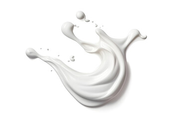 Milk splash and pouring, yogurt or cream include isolated on white background, Generative AI illustration