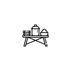 food stall icon vector graphic with colors