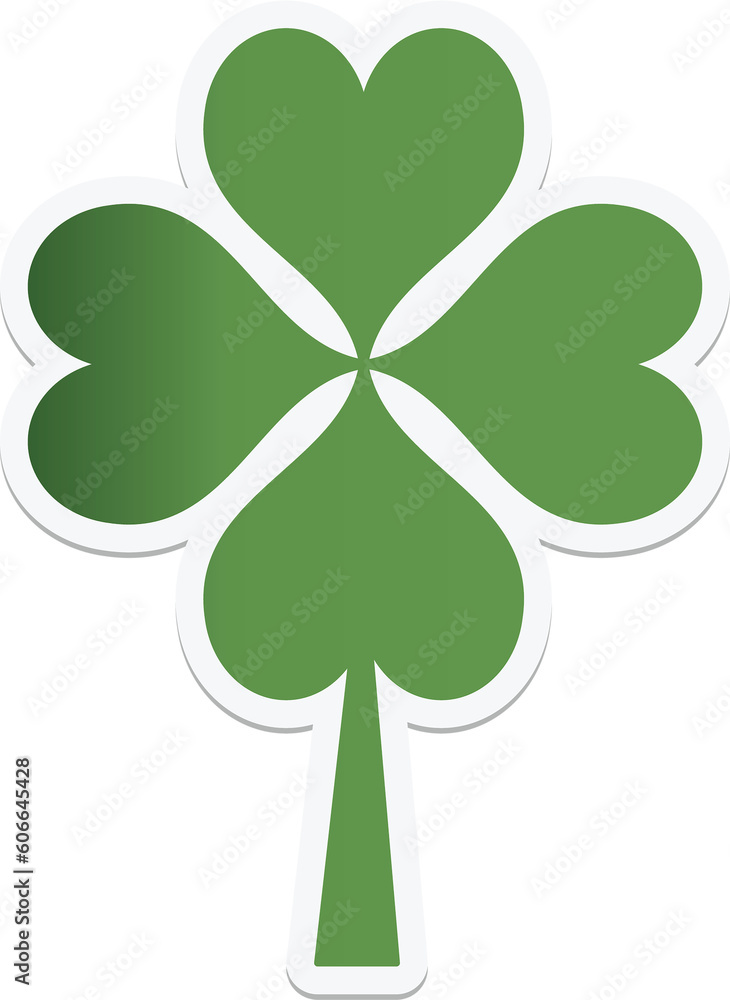 Wall mural Digital png photo of green clover leaf on transparent background