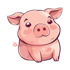 Cute piglet smiling, a farm animal