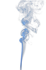 Digital png illustration of blue smoke trail on transparent background