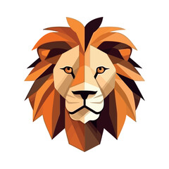 Large Lion on white background