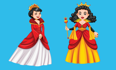 Beautiful Queens in different pose vector