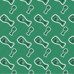 Digital png illustration of green beer glasses with clover pattern on transparent background
