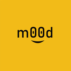 Mood letter with logo design illustration. Mood logo design inspiration. Mood negative space logo. Mood logo template