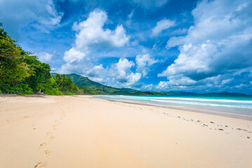 Fototapeta na wymiar Grand Anse beach on Mahe island in Seychelles