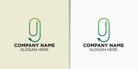 food menu logo design vector, restaurant logo inspiration, cooking tool logo