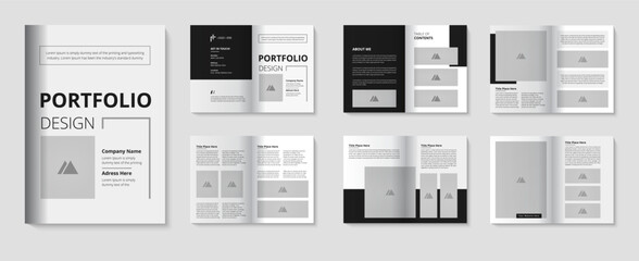 Fototapeta na wymiar Architecture portfolio template and Real estate Interior A4 Photography portfolio Presentation design