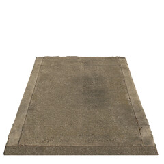 3d illustration of concrete pavement isolated on transparent background