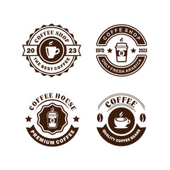 Fototapeta premium Logo coffee shop retro template collection design