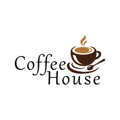 Coffee shop house logo design template