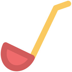 Kitchen utensil, icon of ladle 