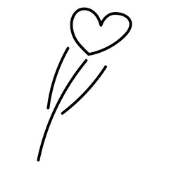 heart doodle element