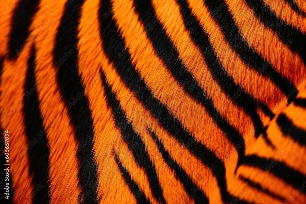 Poster a close up of the stripes of a zebra's fur, showing the pattern of the stripes on the back of the ze