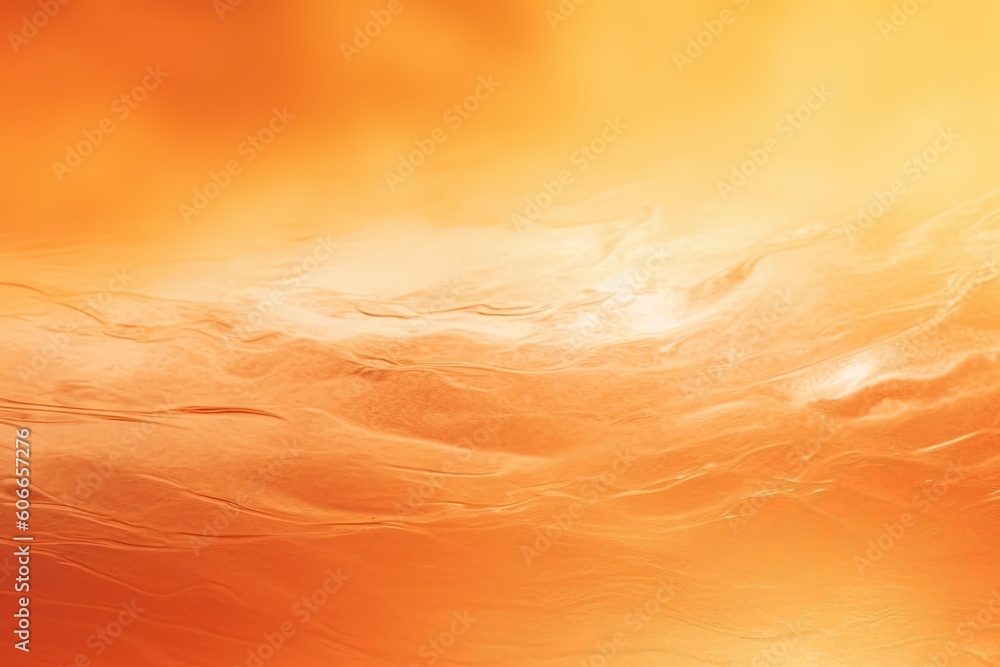 Poster an orange and yellow background with a blurry image of a plane flying in the sky with the sun in the