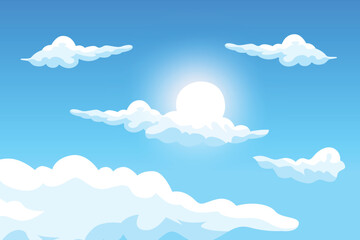 Cloud Background Design, Sky Landscape Illustration, Decoration Vector, Banners And Posters