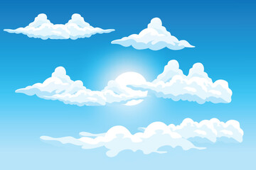 Cloud Background Design, Sky Landscape Illustration, Decoration Vector, Banners And Posters