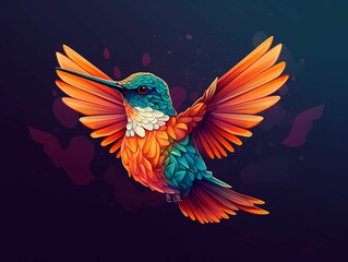 illustration of a flying hummingbird