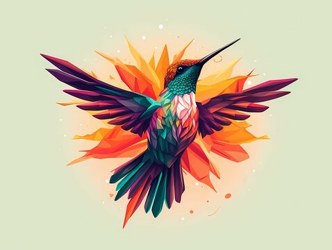 illustration of fiying hummingbird