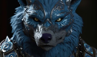 With piercing eyes and clad in formidable military armor, the anthropomorphic wolf commands respect. Creating using generative AI tools