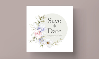 beautiful wedding invitation card with elegant vintage floral