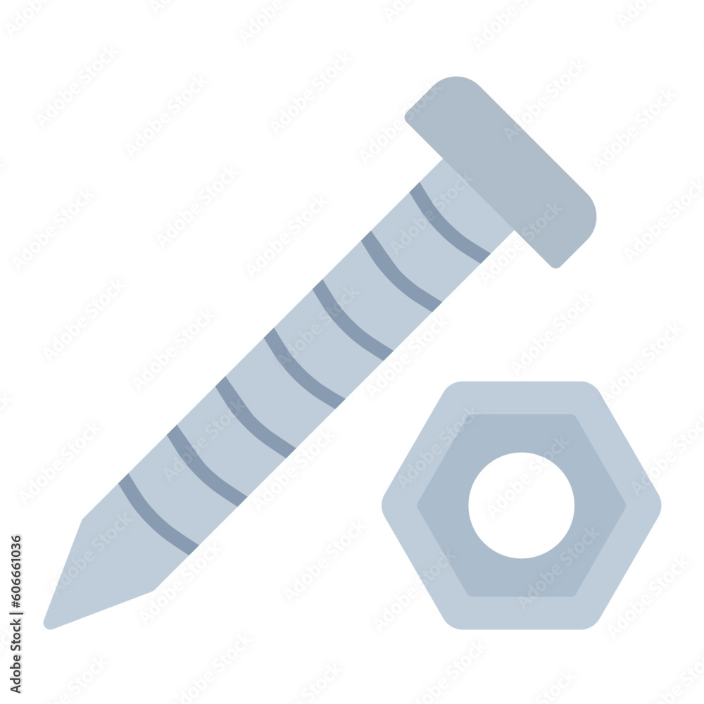 Wall mural Bolt Nut Flat Icon