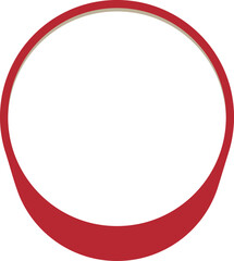 赤い円形の3Dフレーム、シンプルなベクターイラスト素材