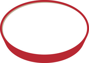 赤い楕円形の3Dフレーム、シンプルなベクターイラスト素材
