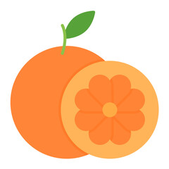 Tangerine Flat Icon