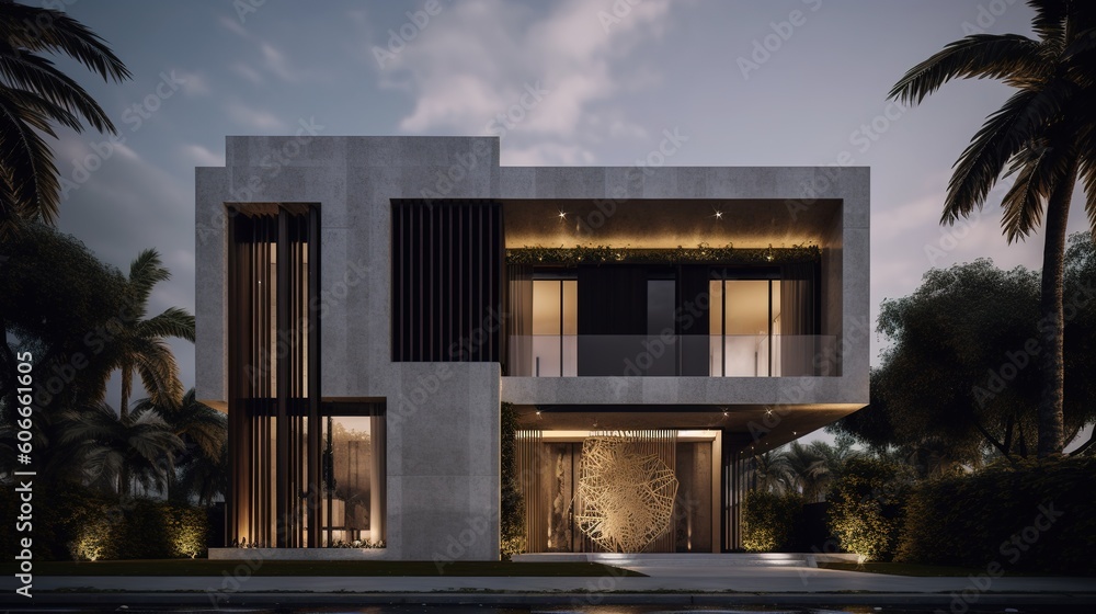 Aufkleber a huge structure that is white in color and has many windows. generative ai
