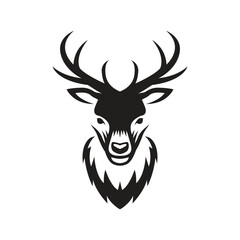 Elegant elk deer logo with black white design style