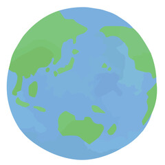 シンプルで単純化した地球のベクターイラスト