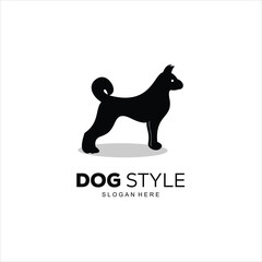 silhouette dog style design logo illustration