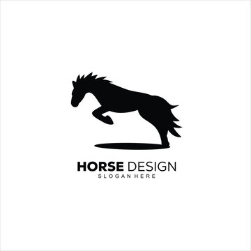 silhouette horse design logo illustration