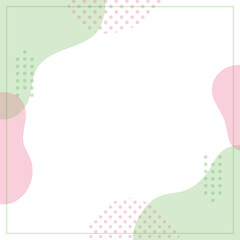 曲線とドットのポップな背景フレーム