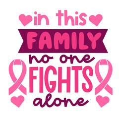 Breast cancer Hand drawn motivation lettering phrase in modern calligraphy style. Inspiration slogan for print and poster design. Vector illustration