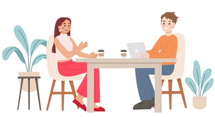 Illustration of discussion of work relatives