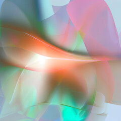 The abstract background illustration contains colored transparency floral appearance with Generative AI.