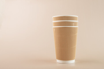 Sustainable cardboard cups for zero waste picnics, environmental protection, reusable use