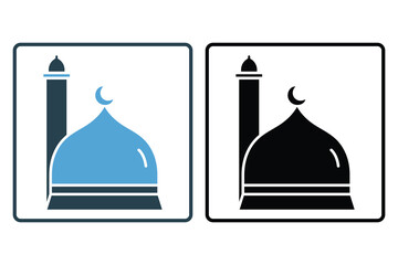 Mosque domes icon. Icon related to Islamic mosque. Solid icon style design. Simple vector design editable. EPS 10 and SVG files