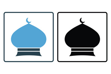 Mosque domes icon. Icon related to Islamic mosque. Solid icon style design. Simple vector design editable. EPS 10 and SVG files