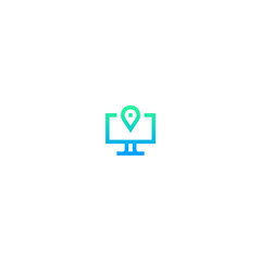 Fototapeta premium computer icon vector graphic with colors