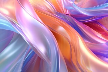 Fototapeta premium abstract background with wavy futuristic holographic fabric surface, ai generated image