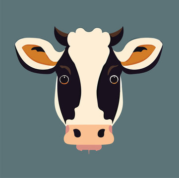 Vector of a cow head design on white background. Farm Animal.