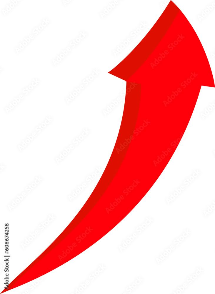 Poster growing red arrow up. concept of sales symbol icon with realistic 3d arrow moving up. growth chart s