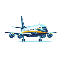 Fototapeta premium AI generated: airplane vector drawing isolated white background air plane flight fly to destination aeroplane travel in sky airline trip aircraft transport seat ticket reservation concept cartoon obje