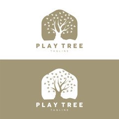 Tree Logo Design, Playground Vector, Education Tree Icon