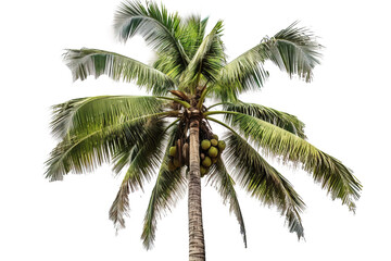 Fototapeta na wymiar Image of coconut tree on a white background. illustration, generative AI.
