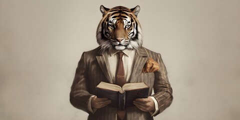 "Striped Elegance: The Dashing Tiger" | Background Design | Generative AI Artwork